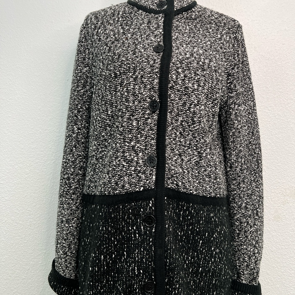 Karl Lagerfeld Paris colorblock cotton-blend long cardigan XS